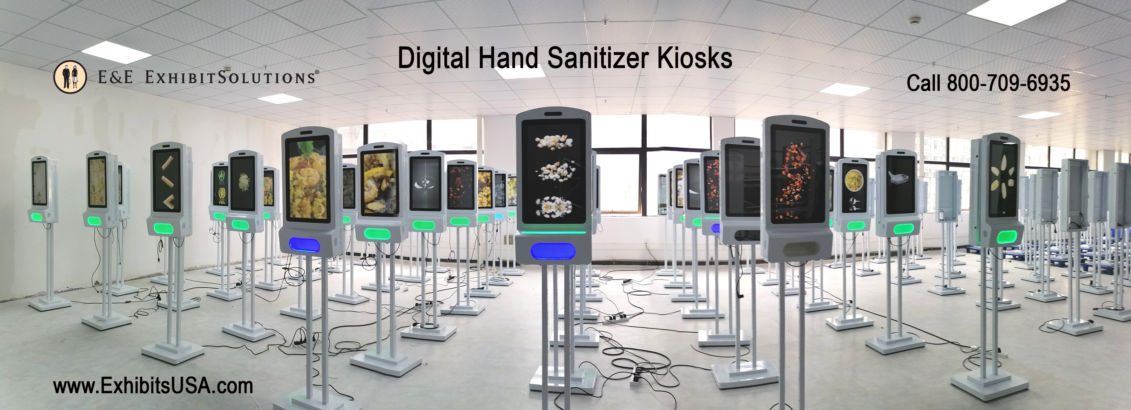 Digital Advertising Hand Sanitizer Kiosks